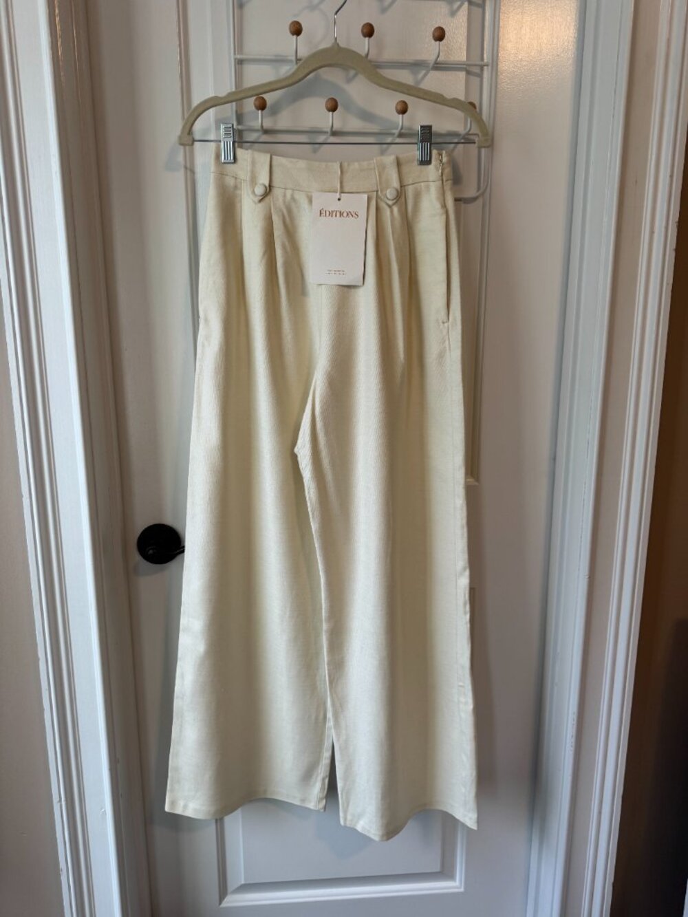 Sezane Loulou trousers ecru NWT hemmed - Picture 3 of 3